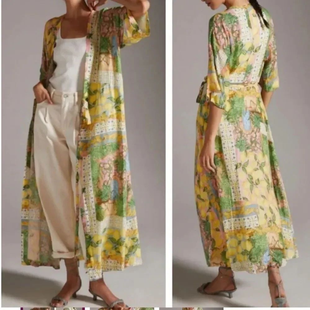 Anthropologie x Aldo Martins Lemon Kimono, Robe size All